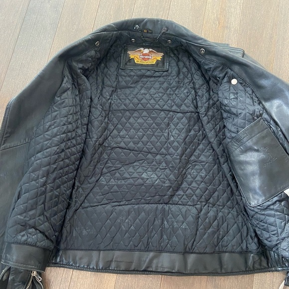 Vintage Harley Davidson screaming eagle leather biker jacket size 46 - Picture 6 of 11